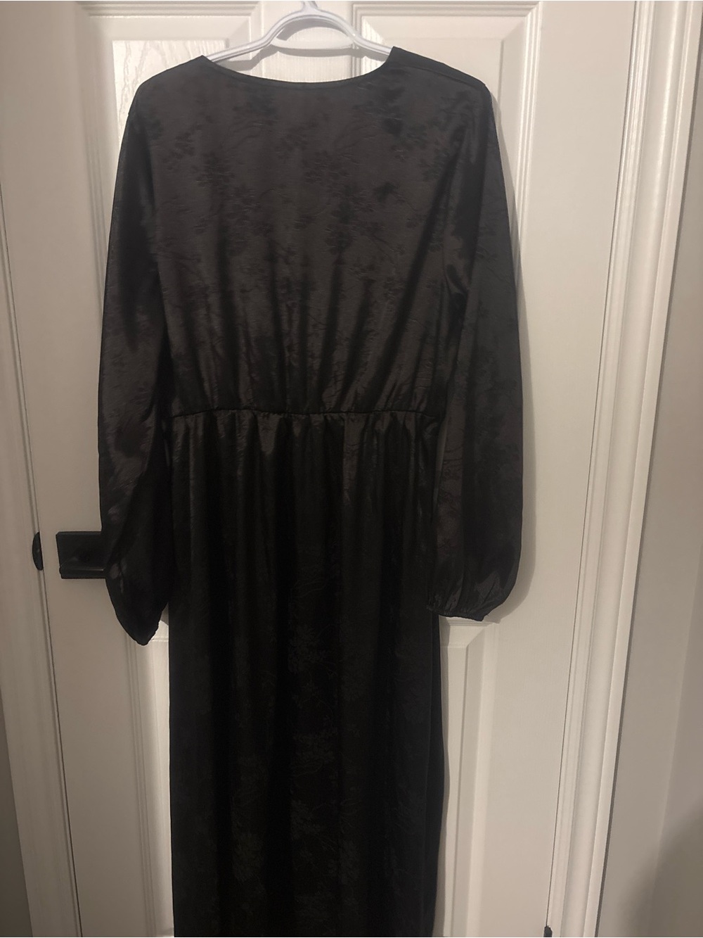 Black Long Sleeve Midi Dress - Elegant Women's Dress